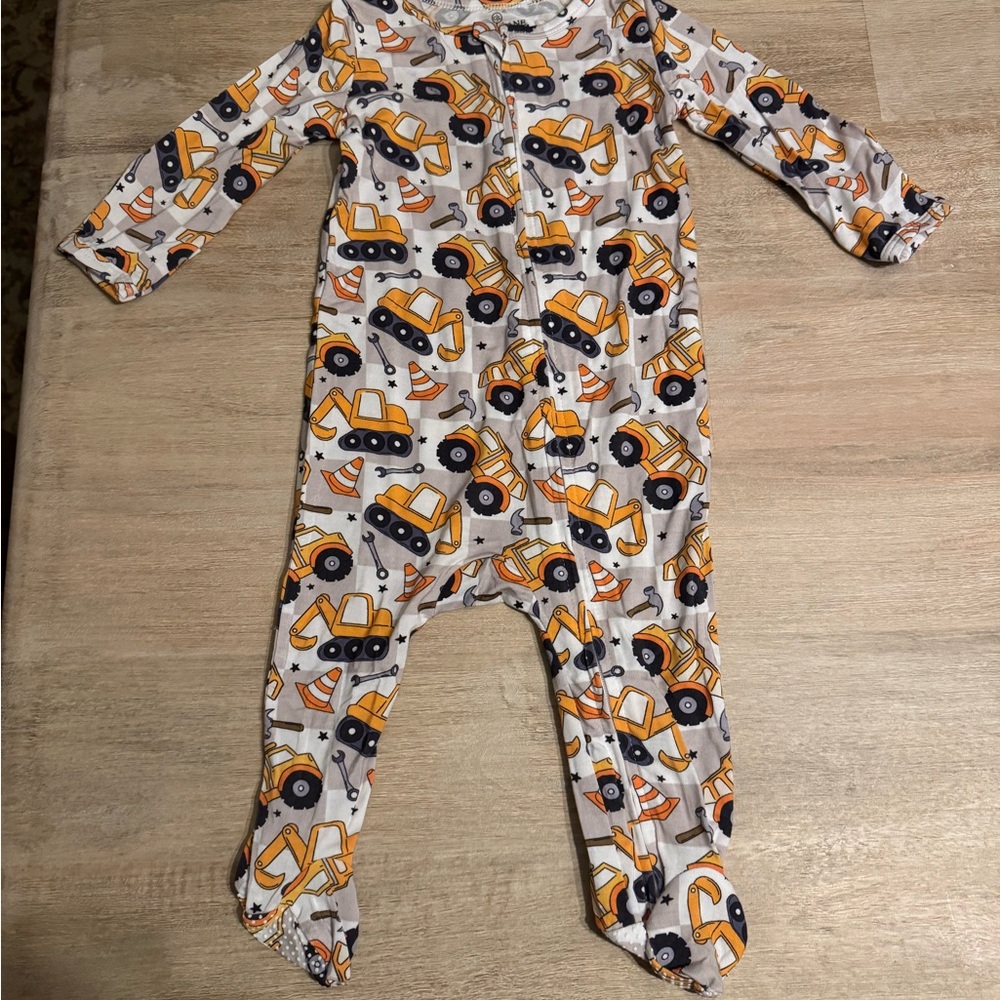 Caden Lane Construction Print Kids Footie